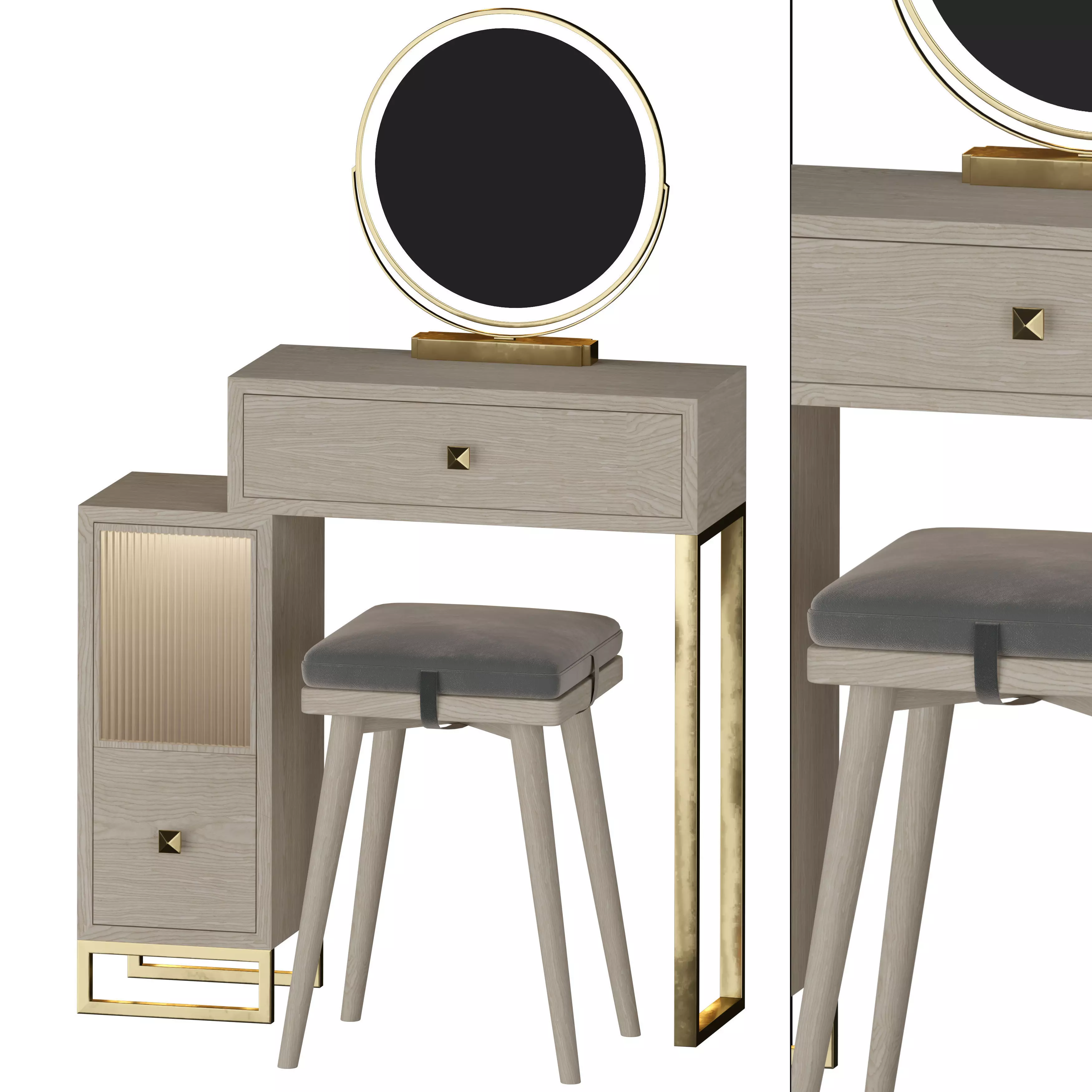 MAIA Scandinavian Vanity Table Set 3D model_0