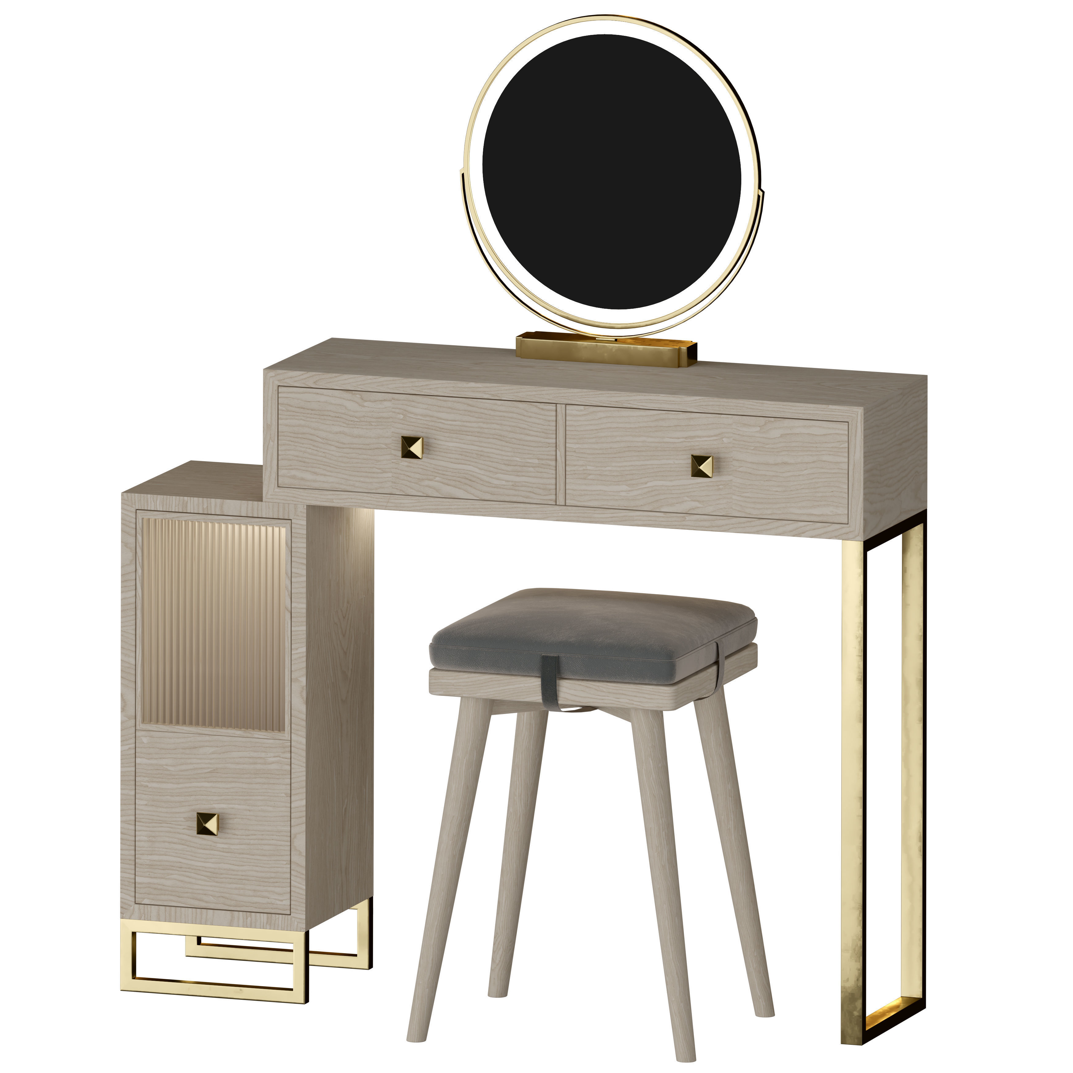 MAIA Scandinavian Vanity Table Set 3D model_3