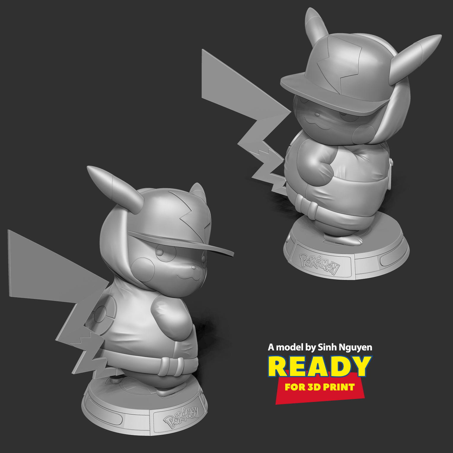 Pikachu Hip-hop 3D print model_3