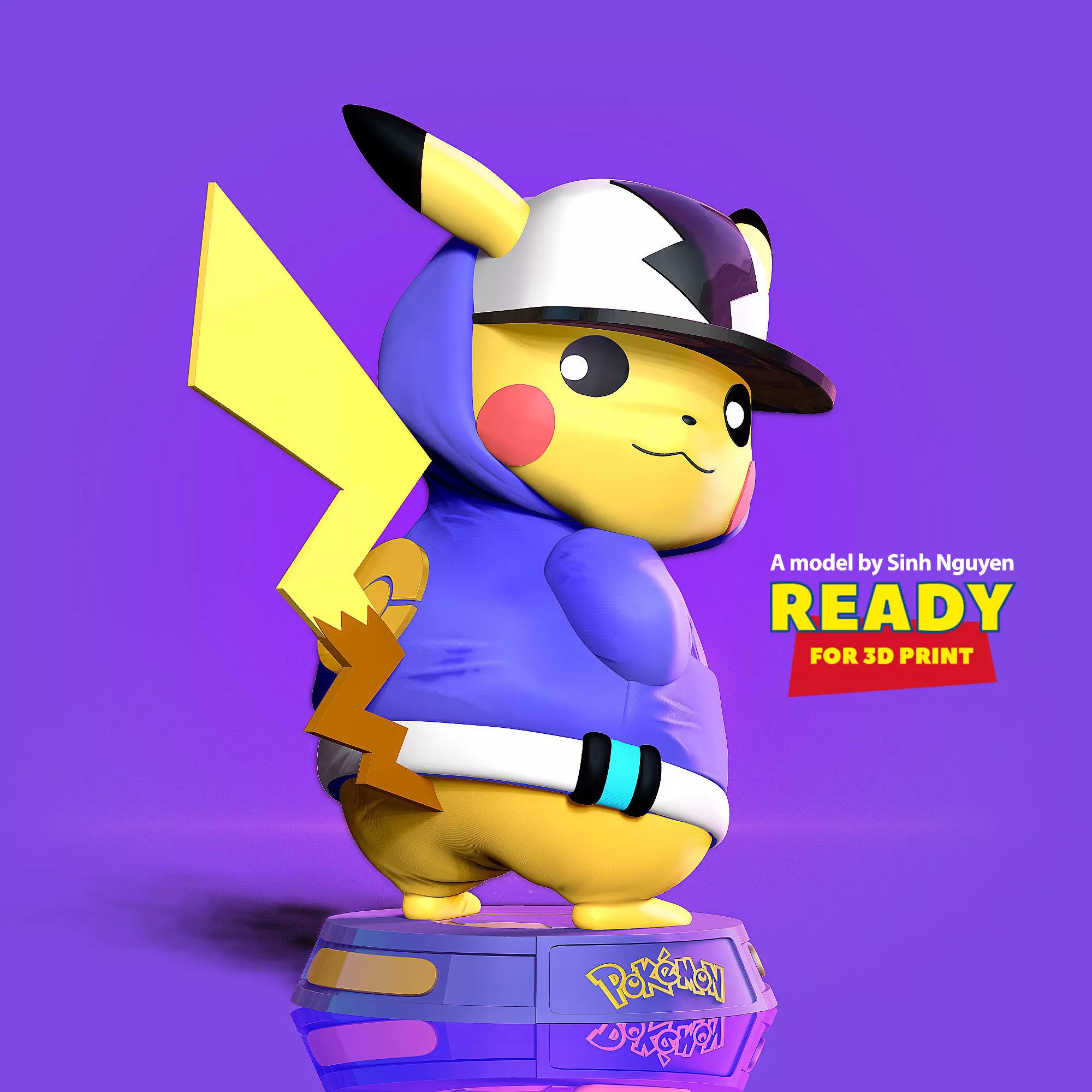 Pikachu Hip-hop 3D print model_0