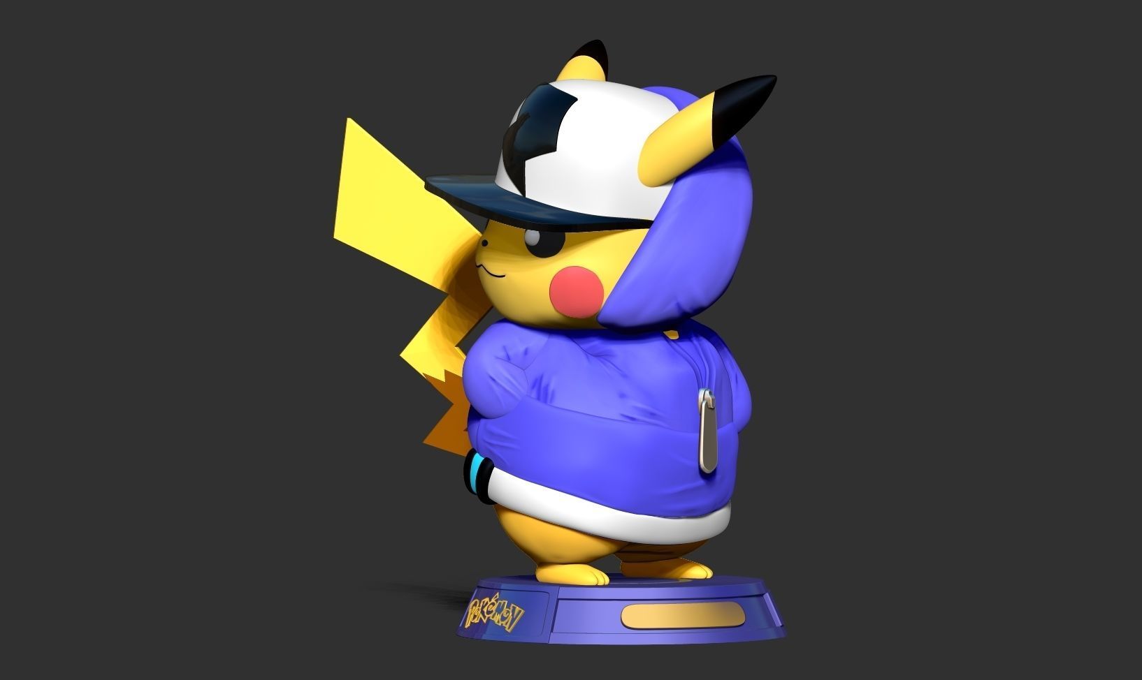 Pikachu Hip-hop 3D print model_9