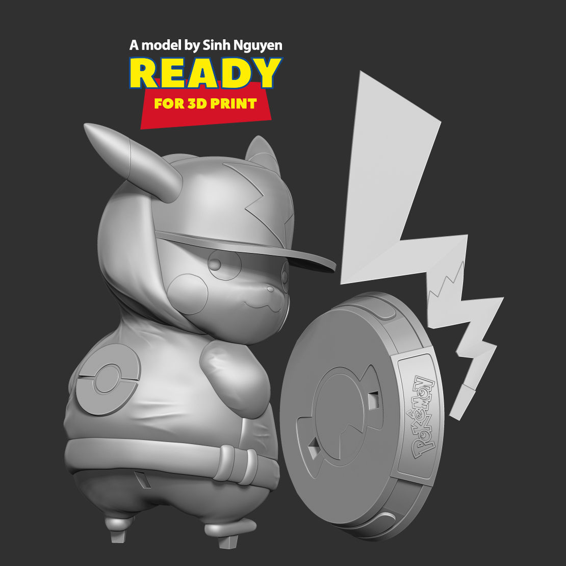 Pikachu Hip-hop 3D print model_2