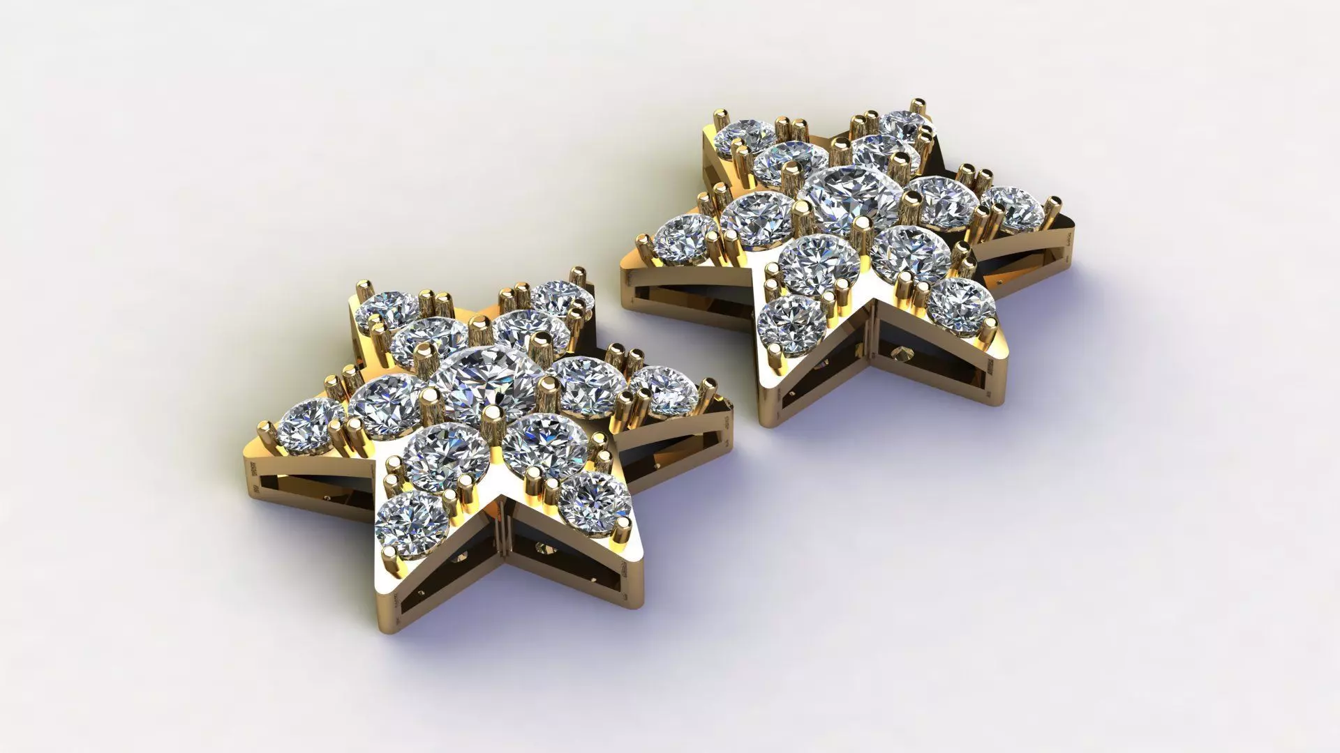 6 Line Star Earring Free 3D model