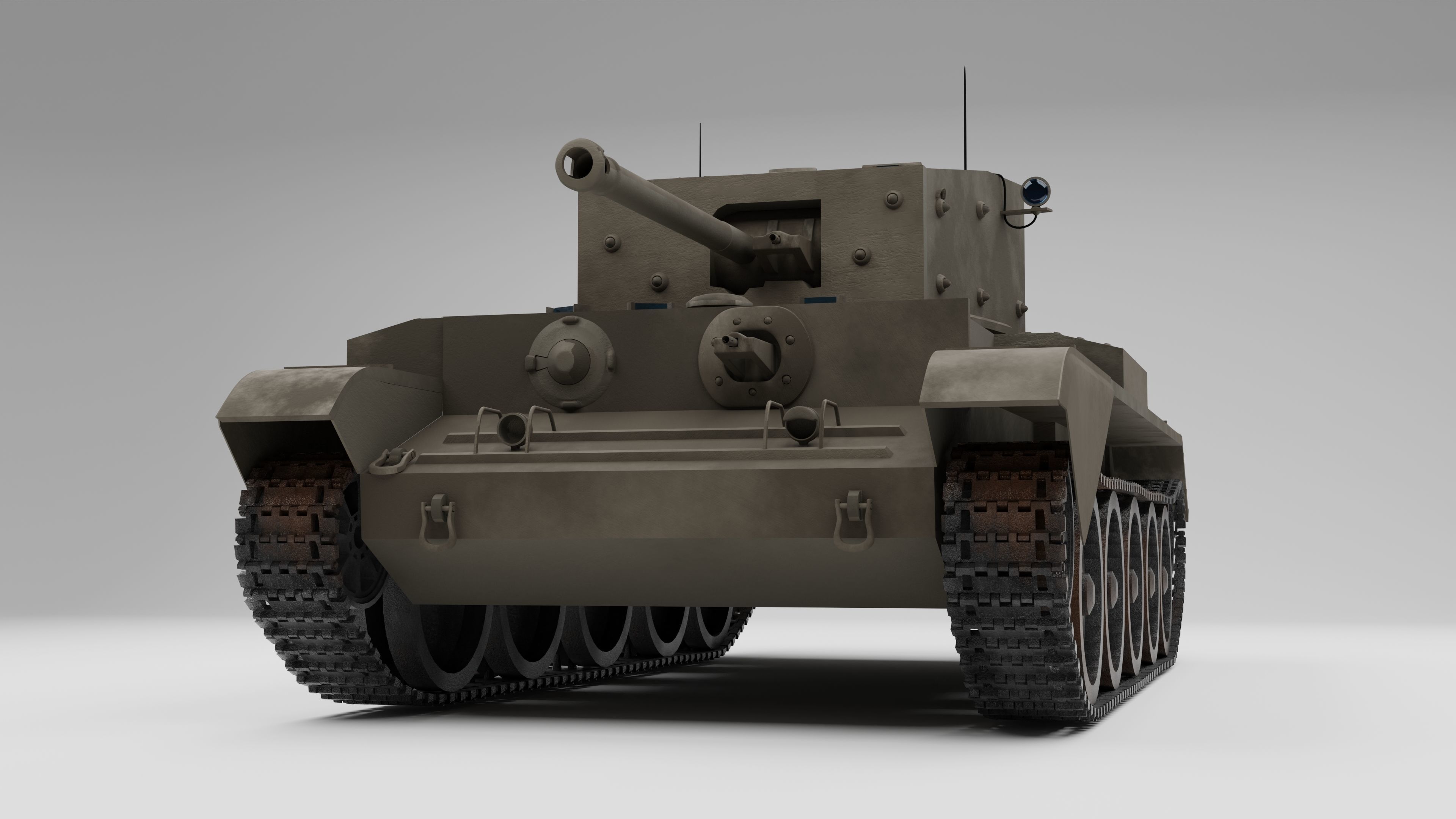 Cromwell 1 british tank Low-poly 3D model_2