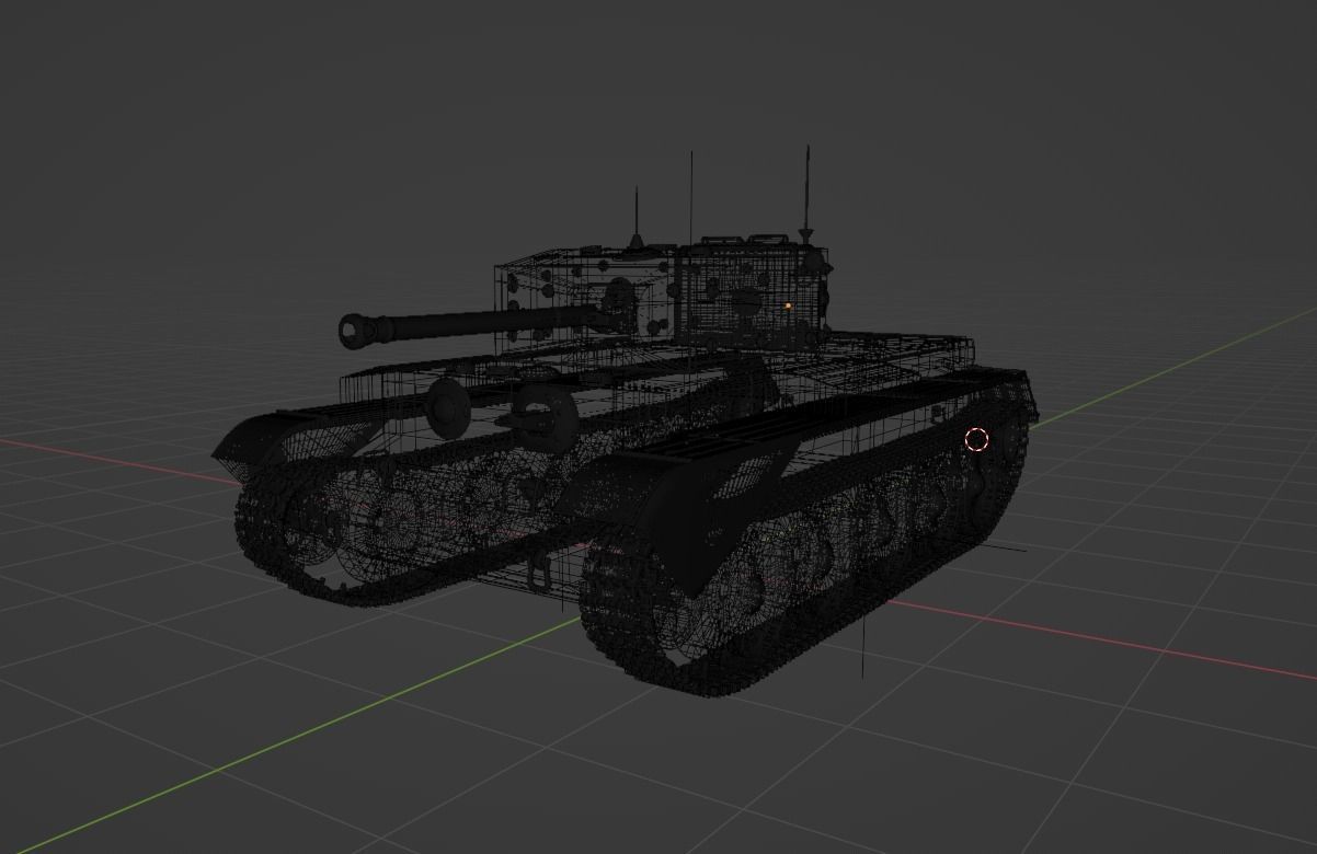 Cromwell 1 british tank Low-poly 3D model_5