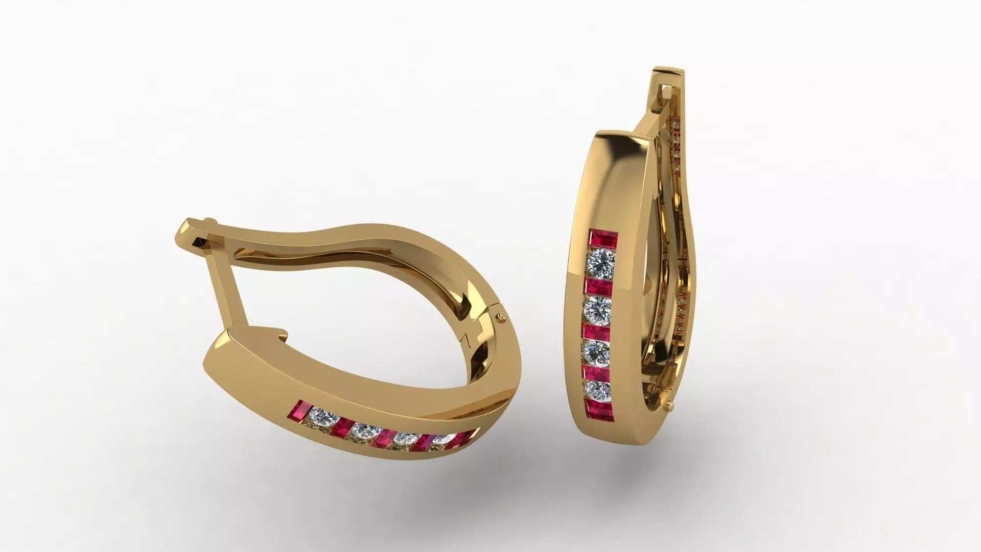 earrings gold print 3D print model