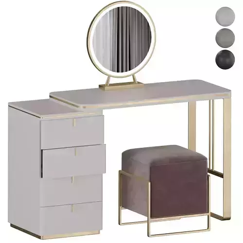 Modern Makeup Vanity Dressing Table Set with 4 Drawer 3D model