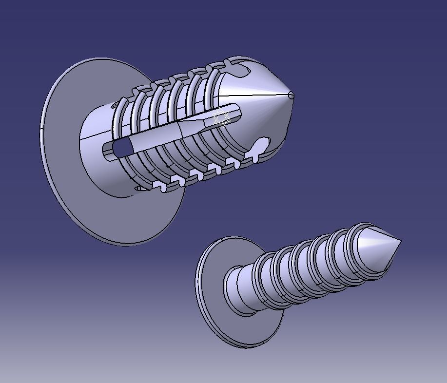 Push Retainer Blind Rivet Flat Head Version 3D print model_6