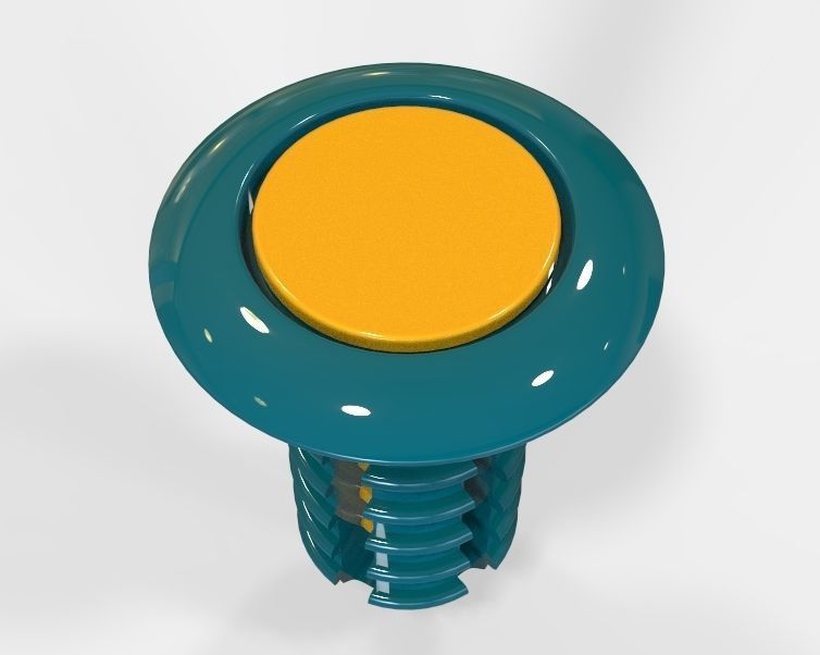 Push Retainer Blind Rivet Flat Head Version 3D print model_16