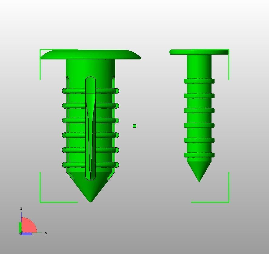 Push Retainer Blind Rivet Flat Head Version 3D print model_10