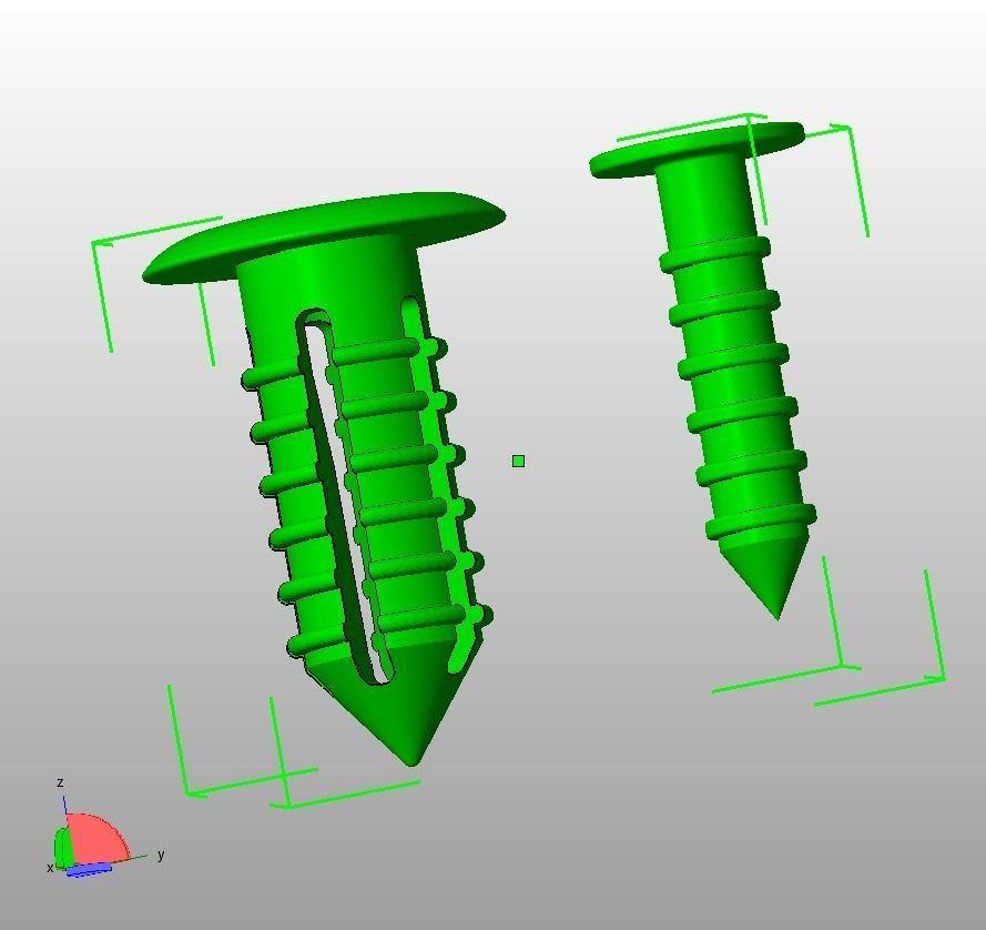 Push Retainer Blind Rivet Flat Head Version 3D print model_11