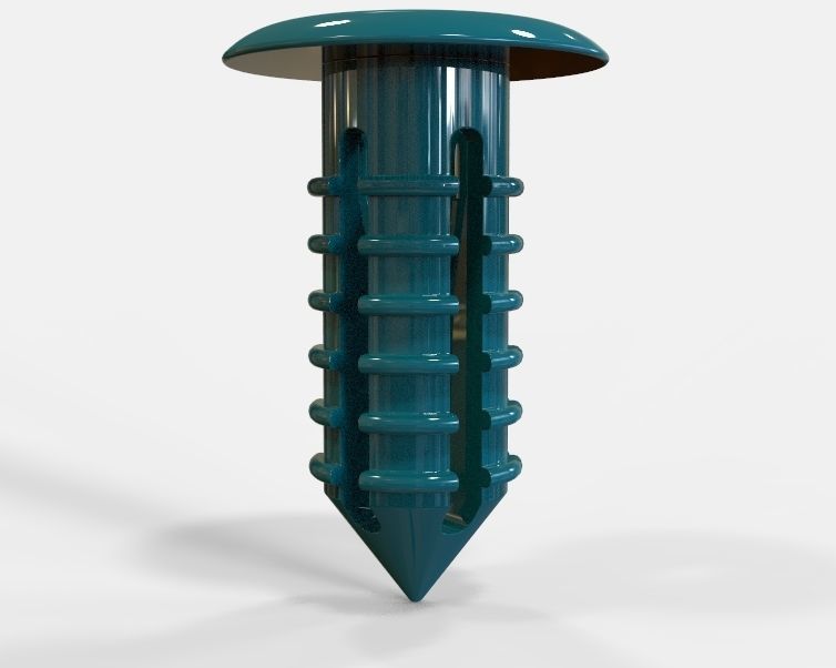 Push Retainer Blind Rivet Flat Head Version 3D print model_18