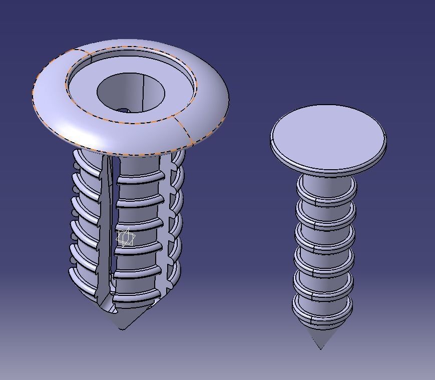Push Retainer Blind Rivet Flat Head Version 3D print model_28