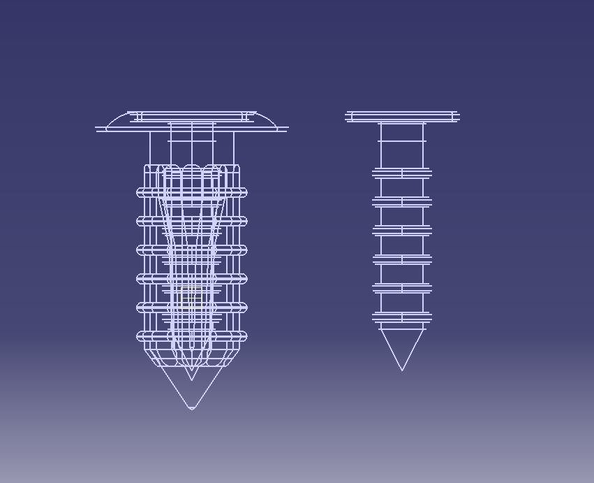 Push Retainer Blind Rivet Flat Head Version 3D print model_13