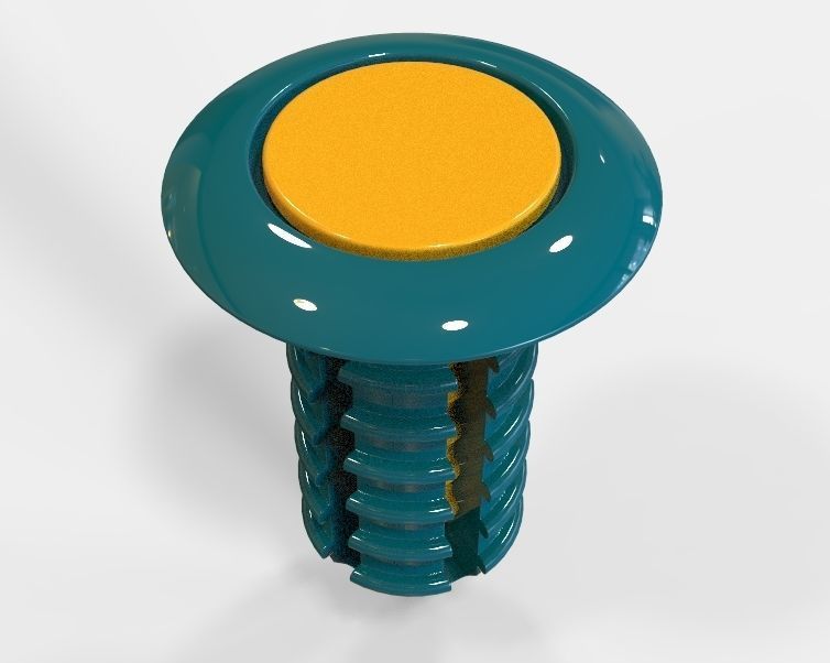 Push Retainer Blind Rivet Flat Head Version 3D print model_20