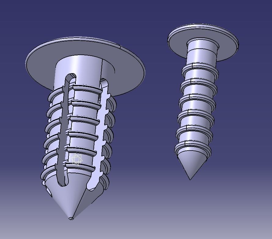 Push Retainer Blind Rivet Flat Head Version 3D print model_8