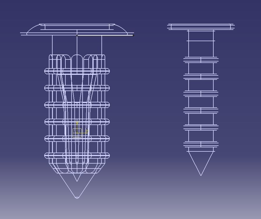 Push Retainer Blind Rivet Flat Head Version 3D print model_25