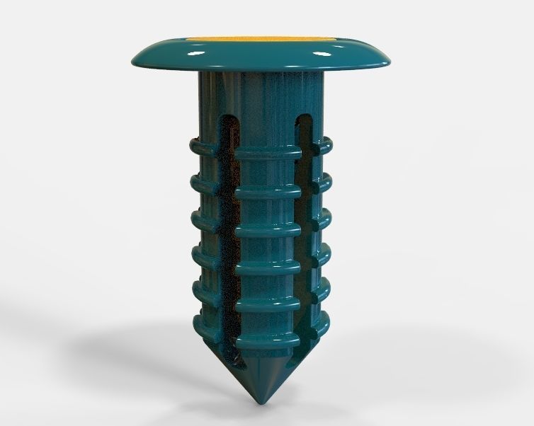 Push Retainer Blind Rivet Flat Head Version 3D print model_2