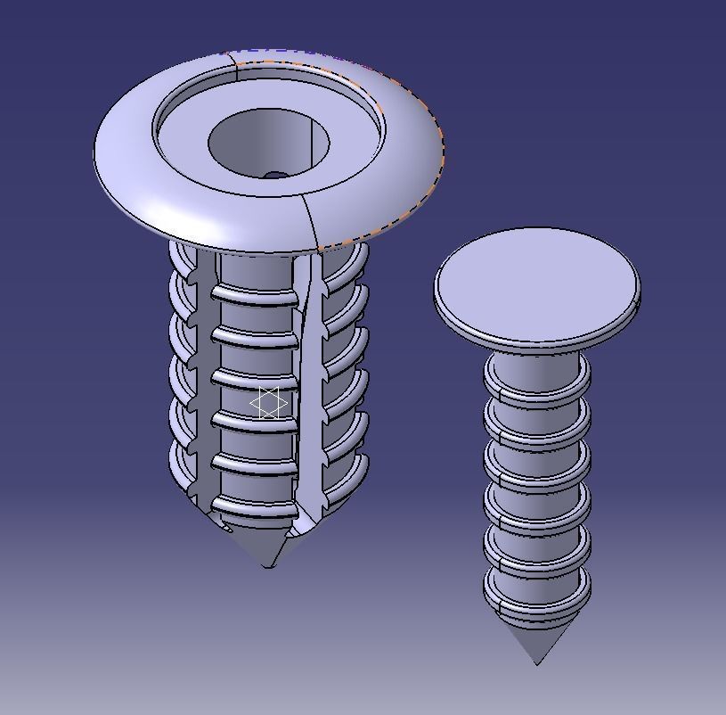 Push Retainer Blind Rivet Flat Head Version 3D print model_26