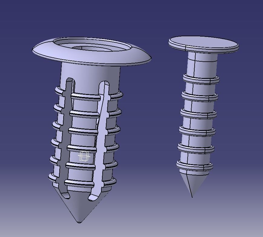 Push Retainer Blind Rivet Flat Head Version 3D print model_29
