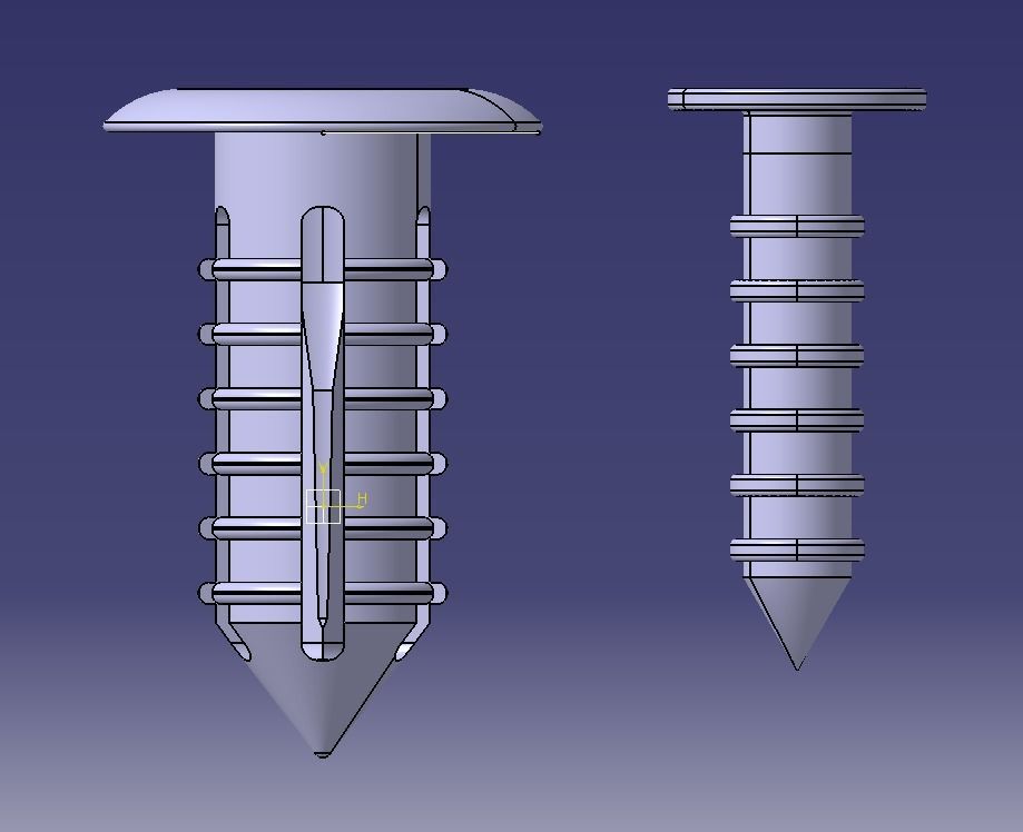 Push Retainer Blind Rivet Flat Head Version 3D print model_24