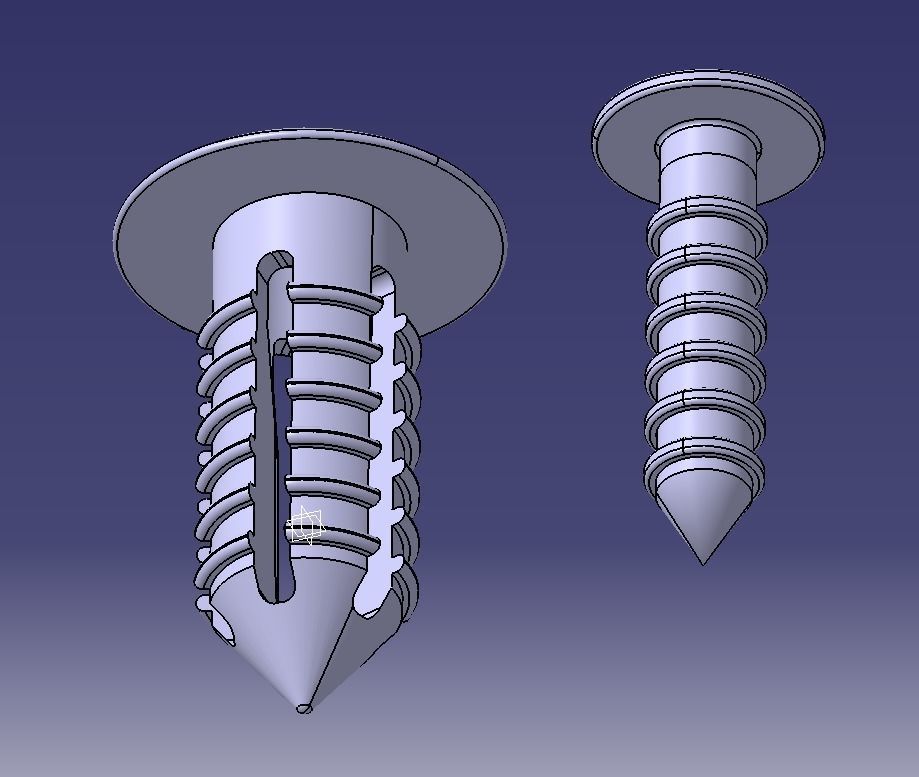 Push Retainer Blind Rivet Flat Head Version 3D print model_7