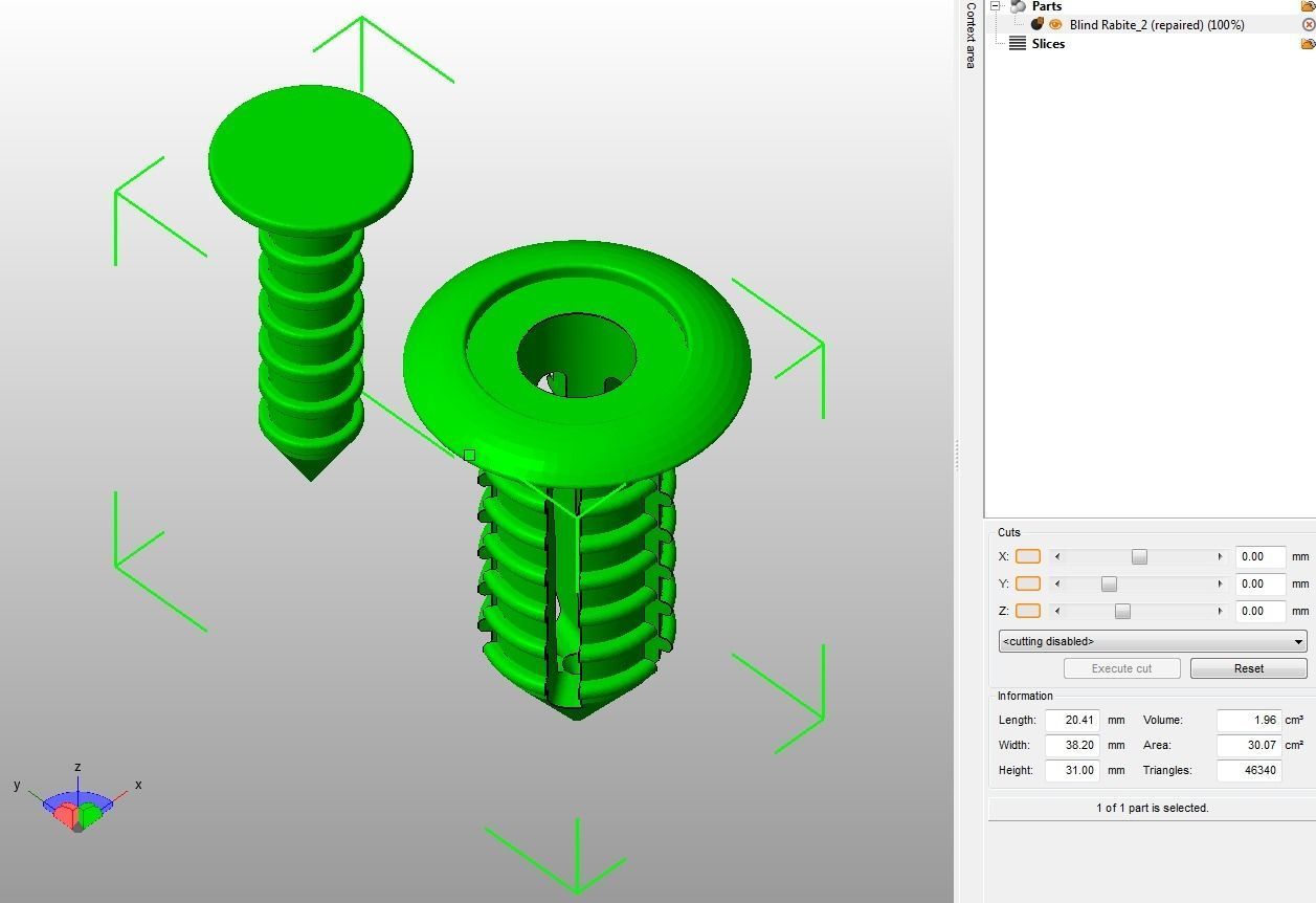 Push Retainer Blind Rivet Flat Head Version 3D print model_9