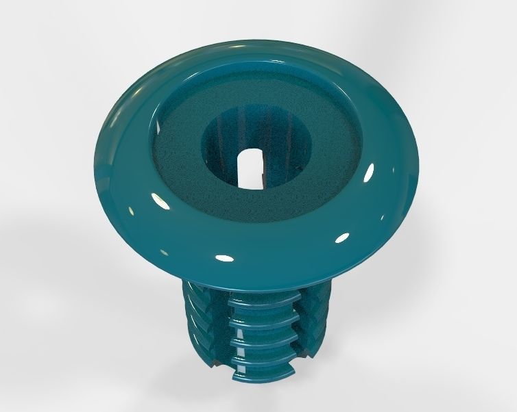 Push Retainer Blind Rivet Flat Head Version 3D print model_4