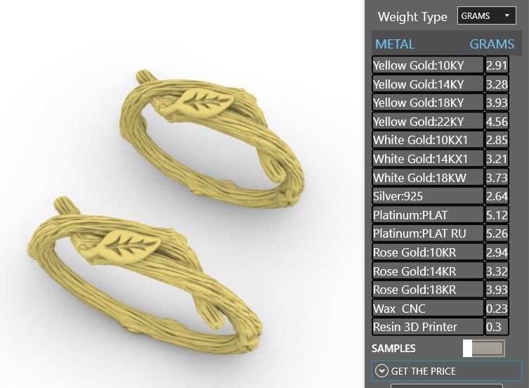 RING - TWIG WITH LEAVES - 2 VERSIONS 3D print model_17