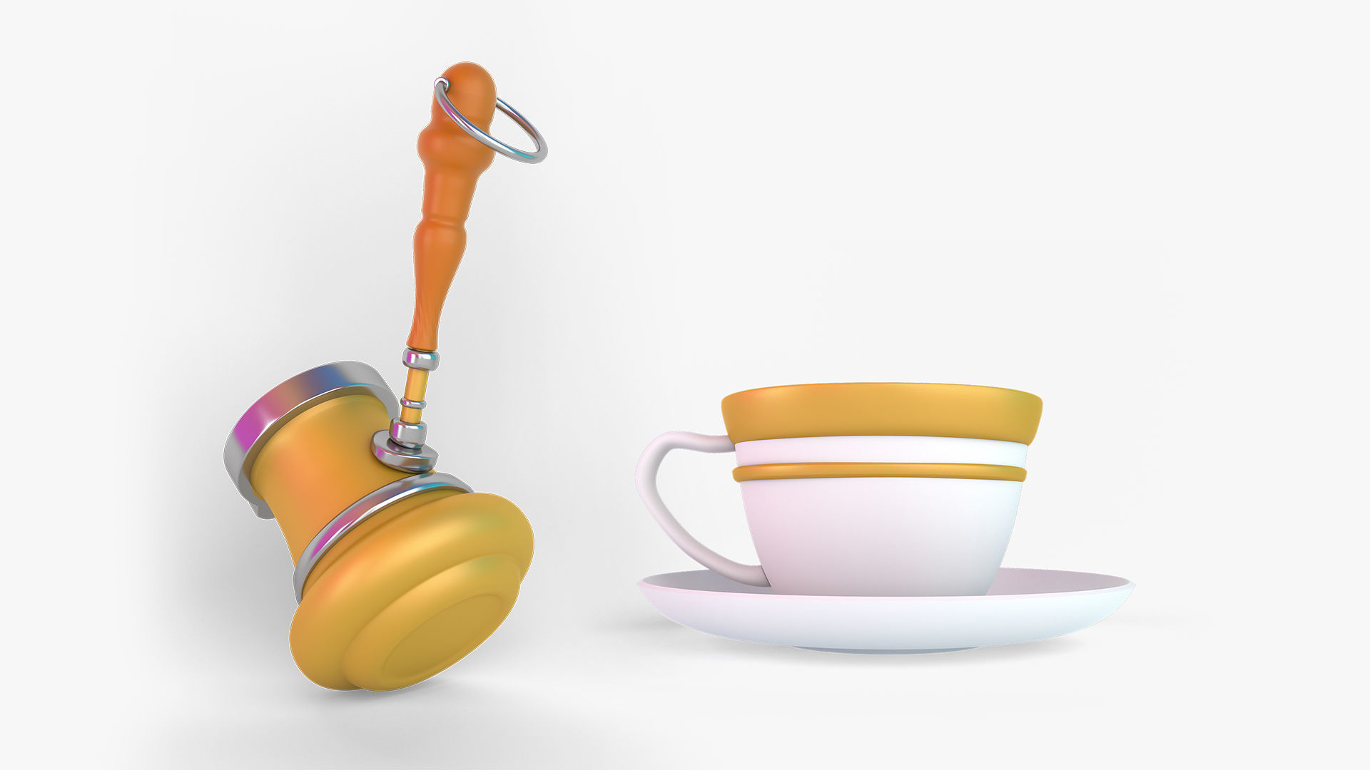 Eid Collection orange hammer 3D model_7