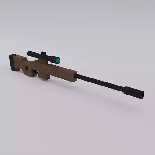 Accuracy international arctic warfare sniper gun  Low-poly 3D model