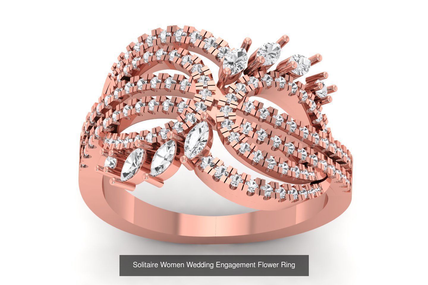 80 Solitaire Engagement Wedding Women Flower Rings Collection _27