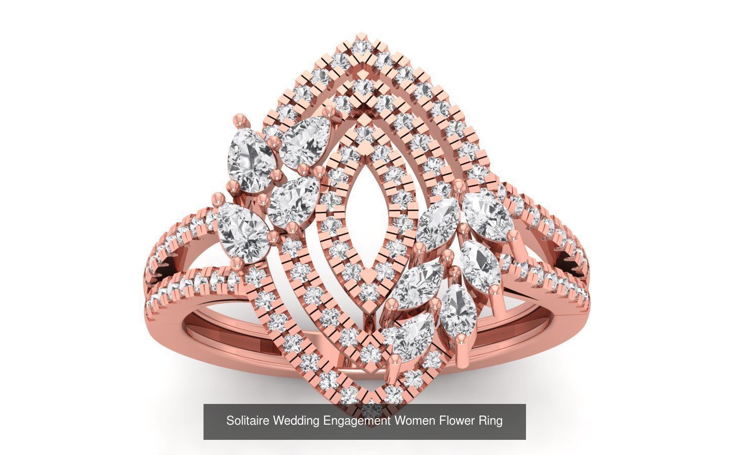 80 Solitaire Engagement Wedding Women Flower Rings Collection _36
