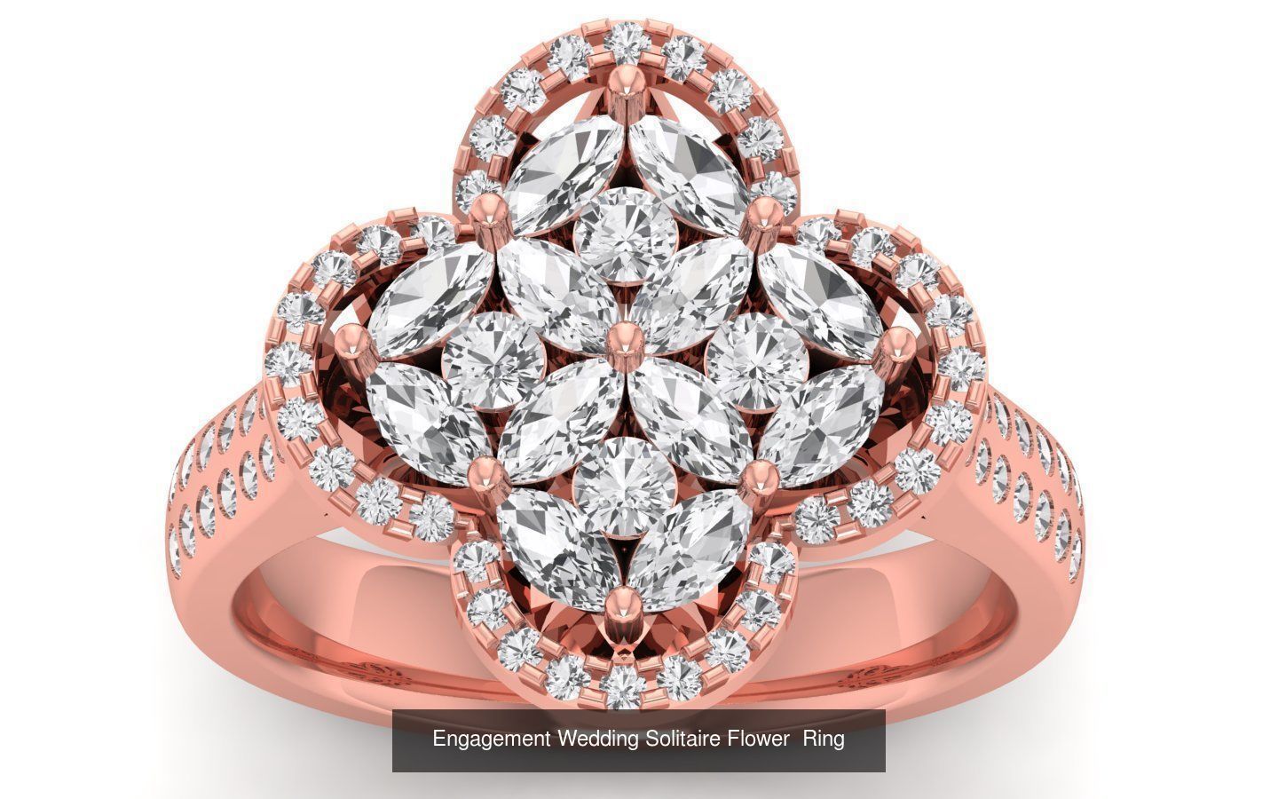 80 Solitaire Engagement Wedding Women Flower Rings Collection _57