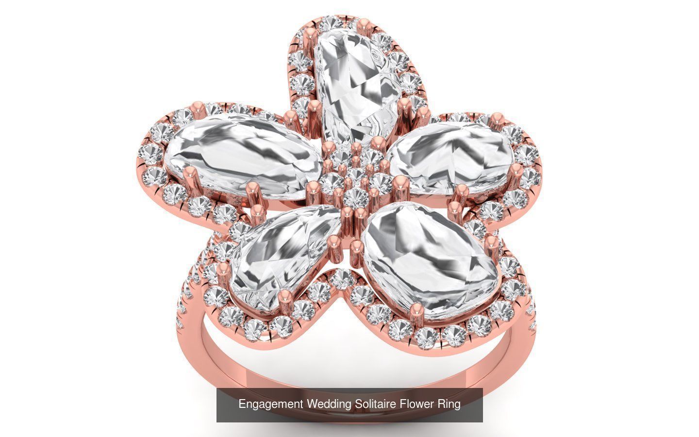 80 Solitaire Engagement Wedding Women Flower Rings Collection _49