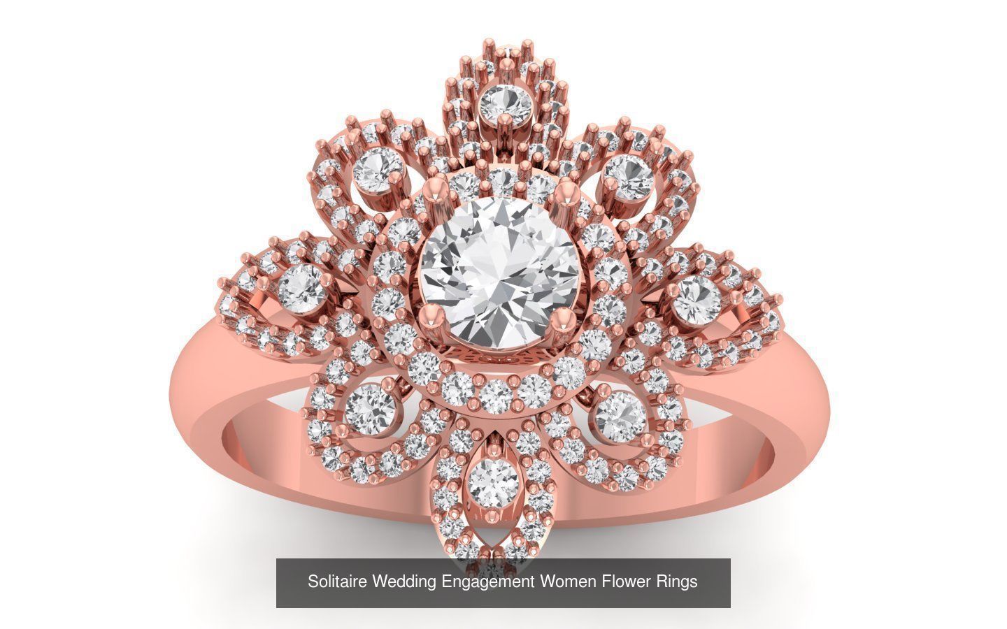 80 Solitaire Engagement Wedding Women Flower Rings Collection _39