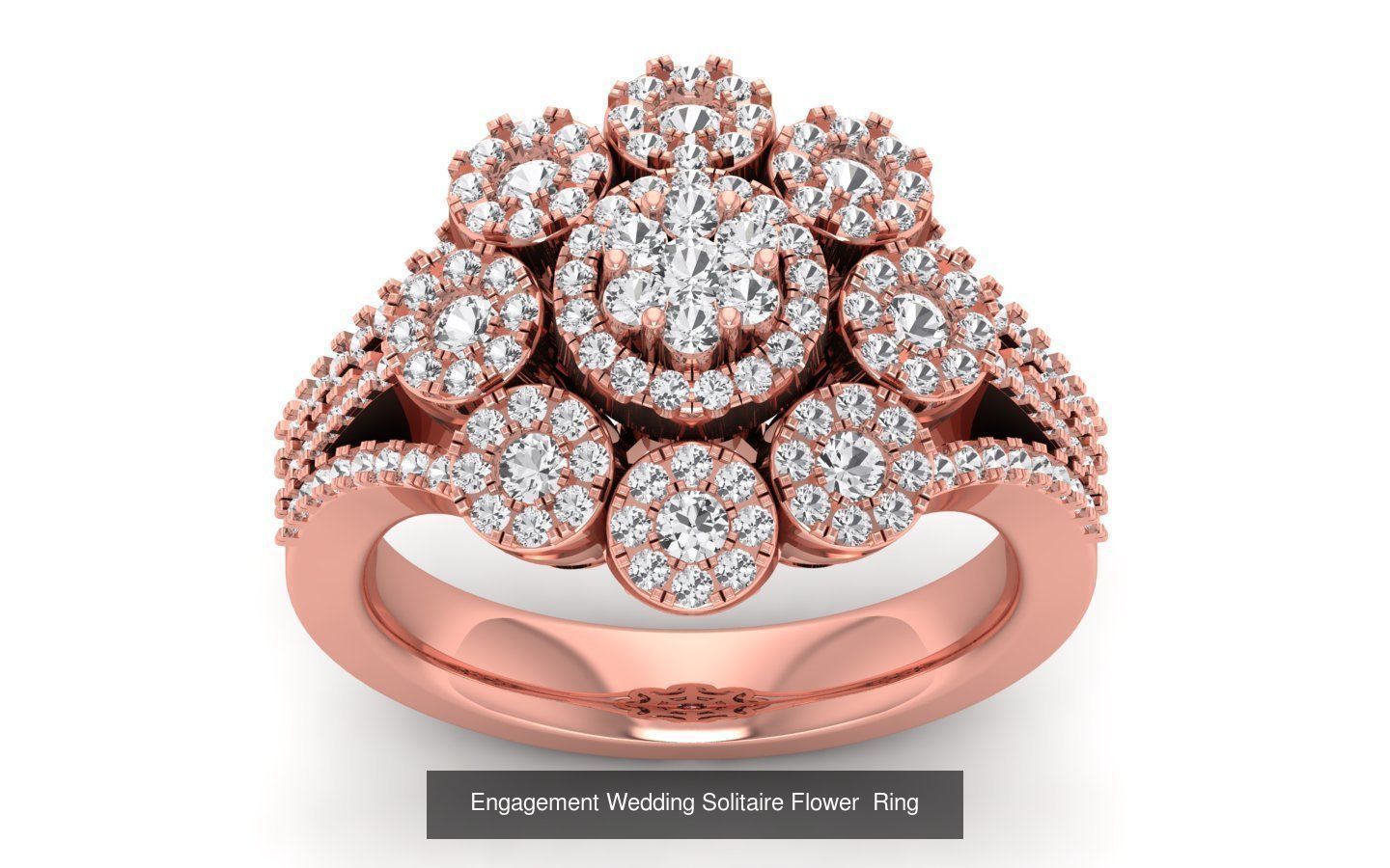80 Solitaire Engagement Wedding Women Flower Rings Collection _52