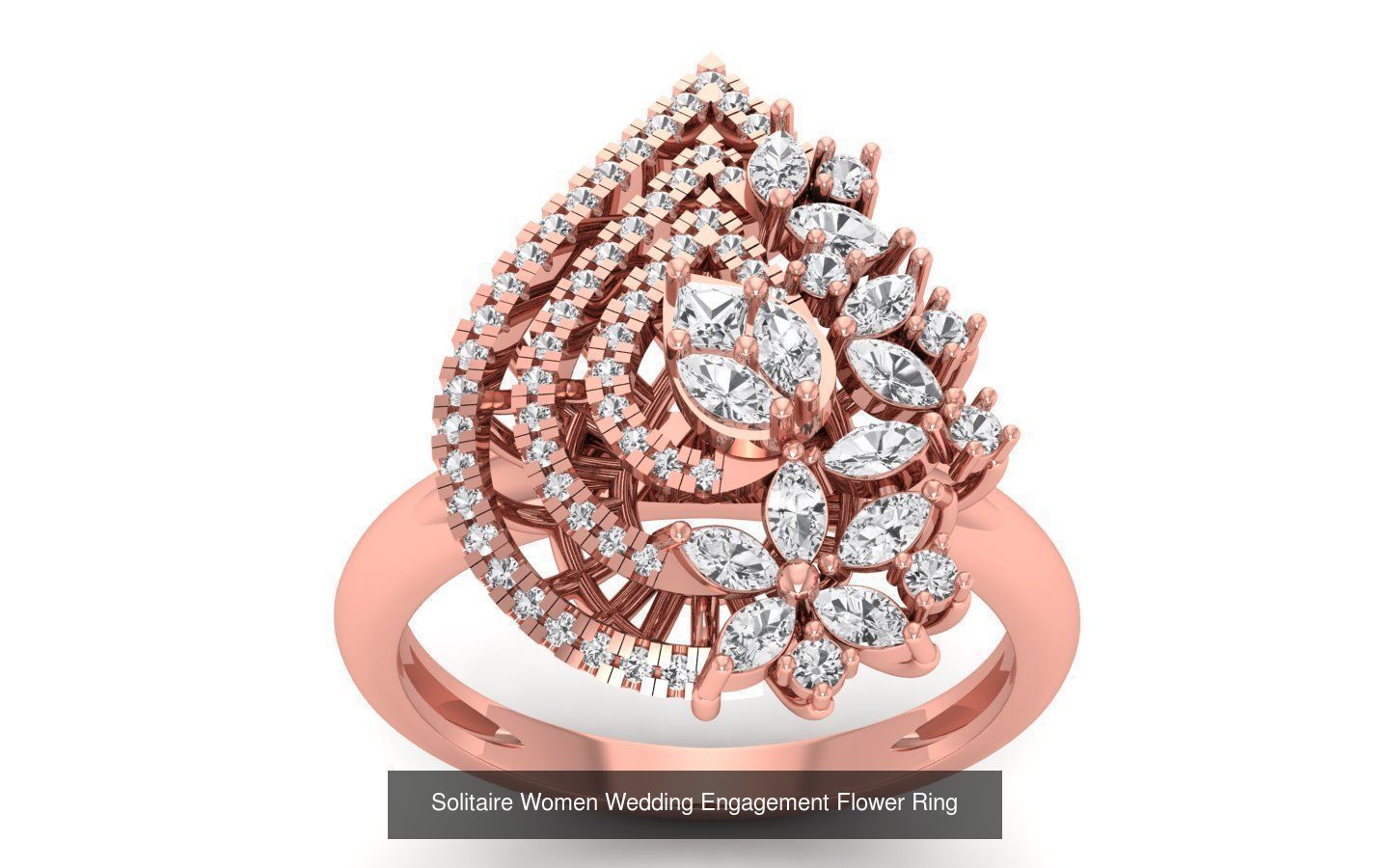 80 Solitaire Engagement Wedding Women Flower Rings Collection _25