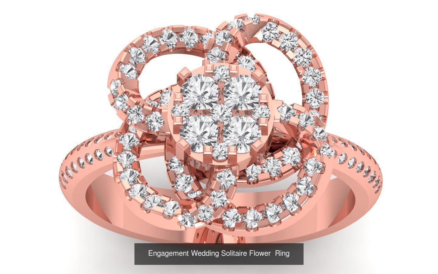 80 Solitaire Engagement Wedding Women Flower Rings Collection _56