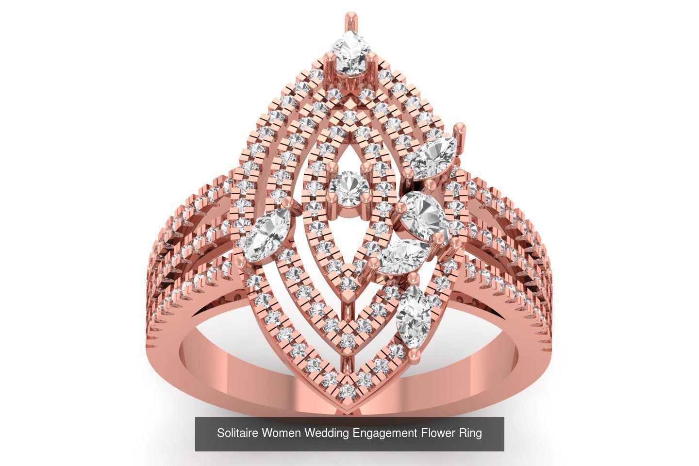 80 Solitaire Engagement Wedding Women Flower Rings Collection _28