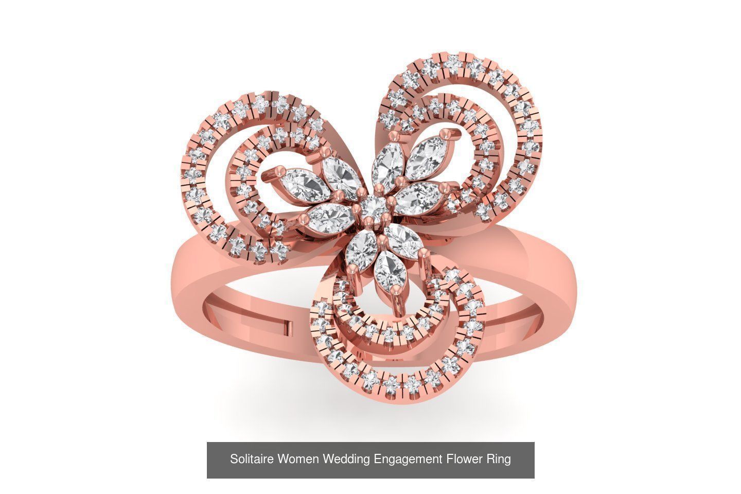 80 Solitaire Engagement Wedding Women Flower Rings Collection _22