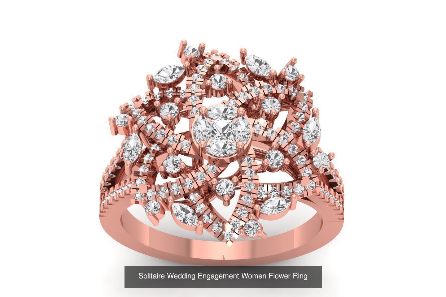 80 Solitaire Engagement Wedding Women Flower Rings Collection _31