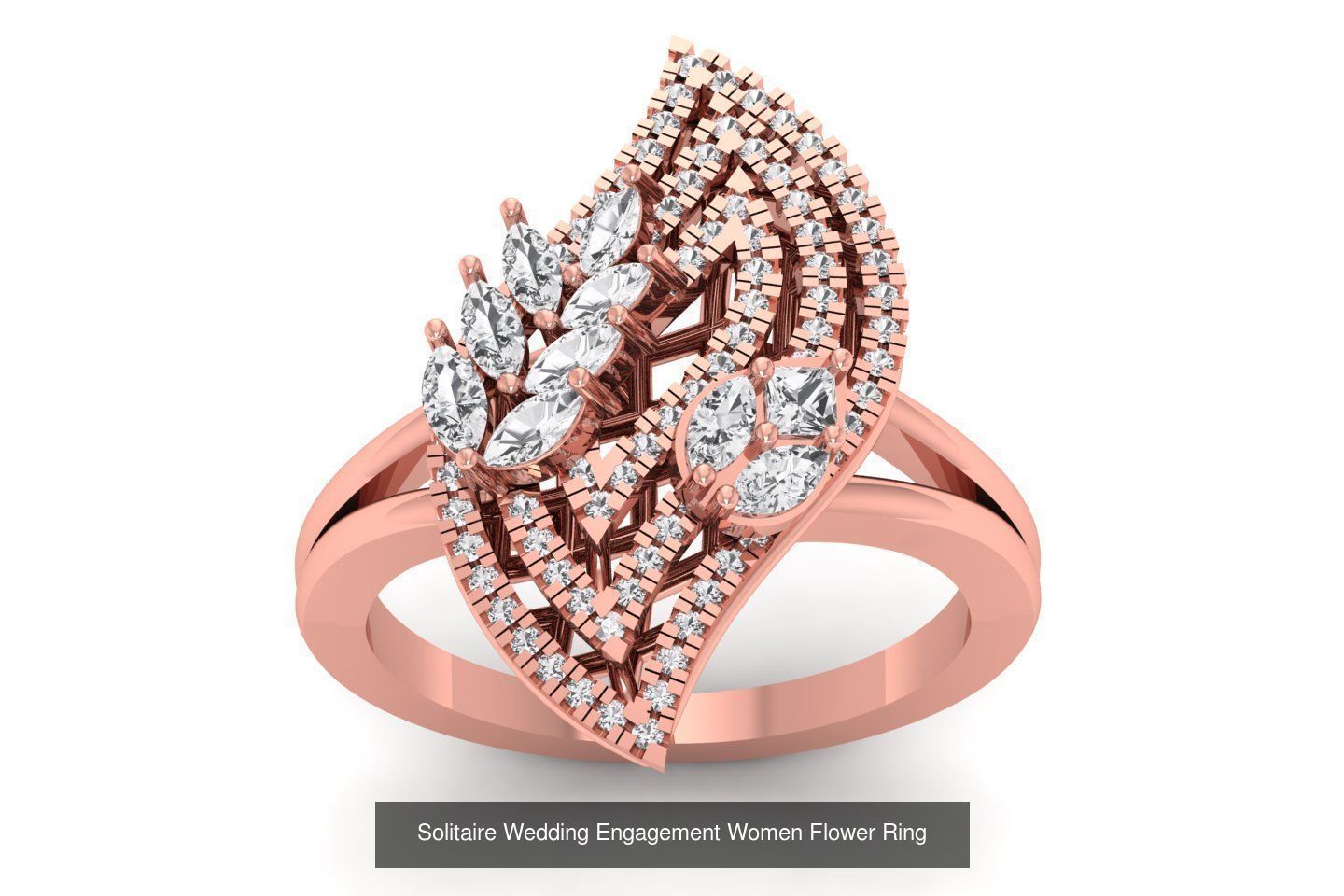 80 Solitaire Engagement Wedding Women Flower Rings Collection _33