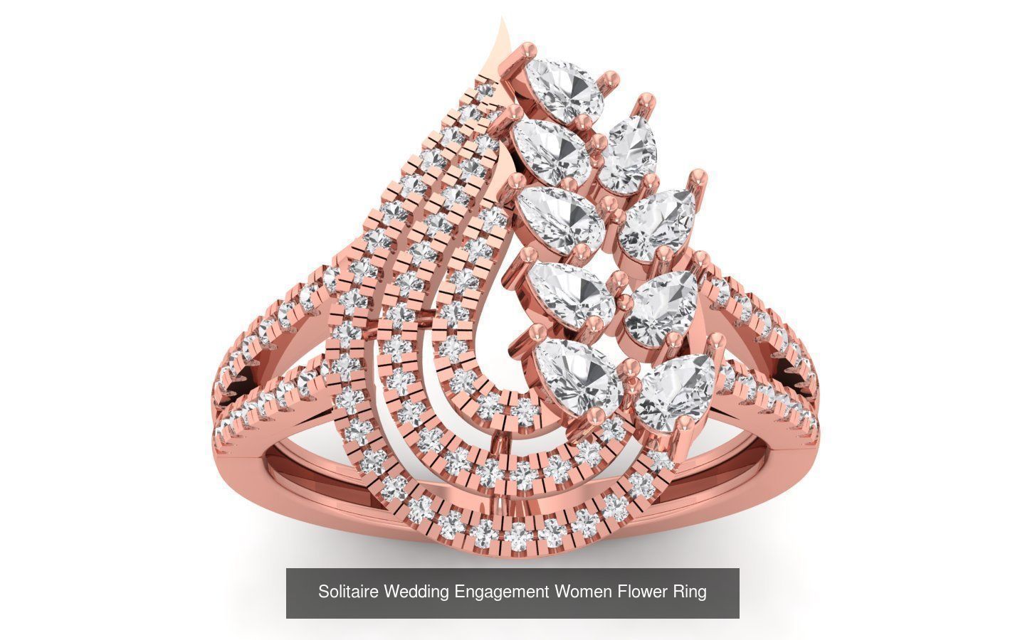 80 Solitaire Engagement Wedding Women Flower Rings Collection _37