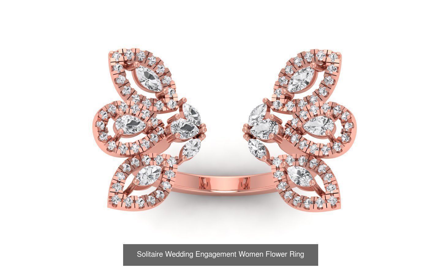 80 Solitaire Engagement Wedding Women Flower Rings Collection _38