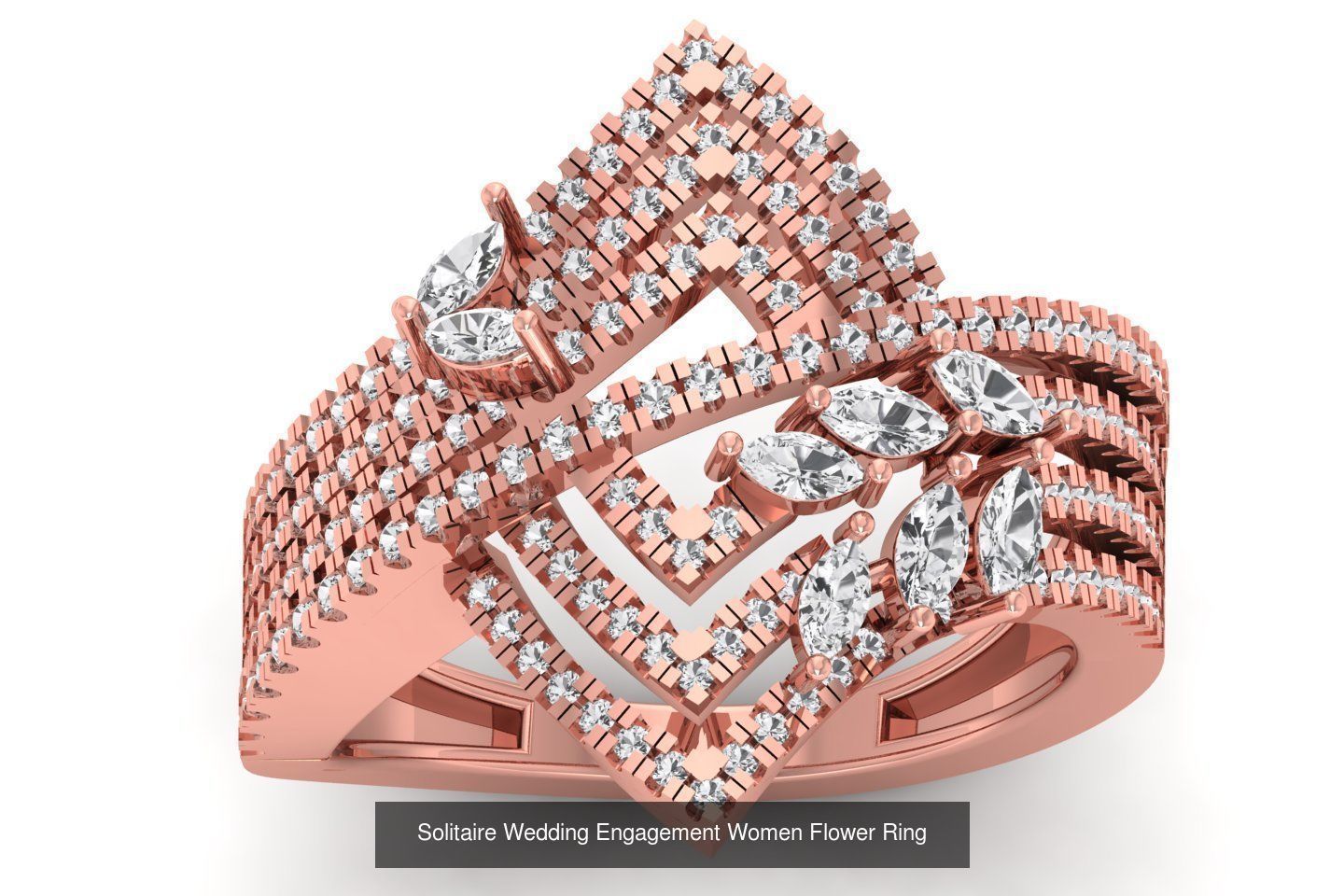 80 Solitaire Engagement Wedding Women Flower Rings Collection _34