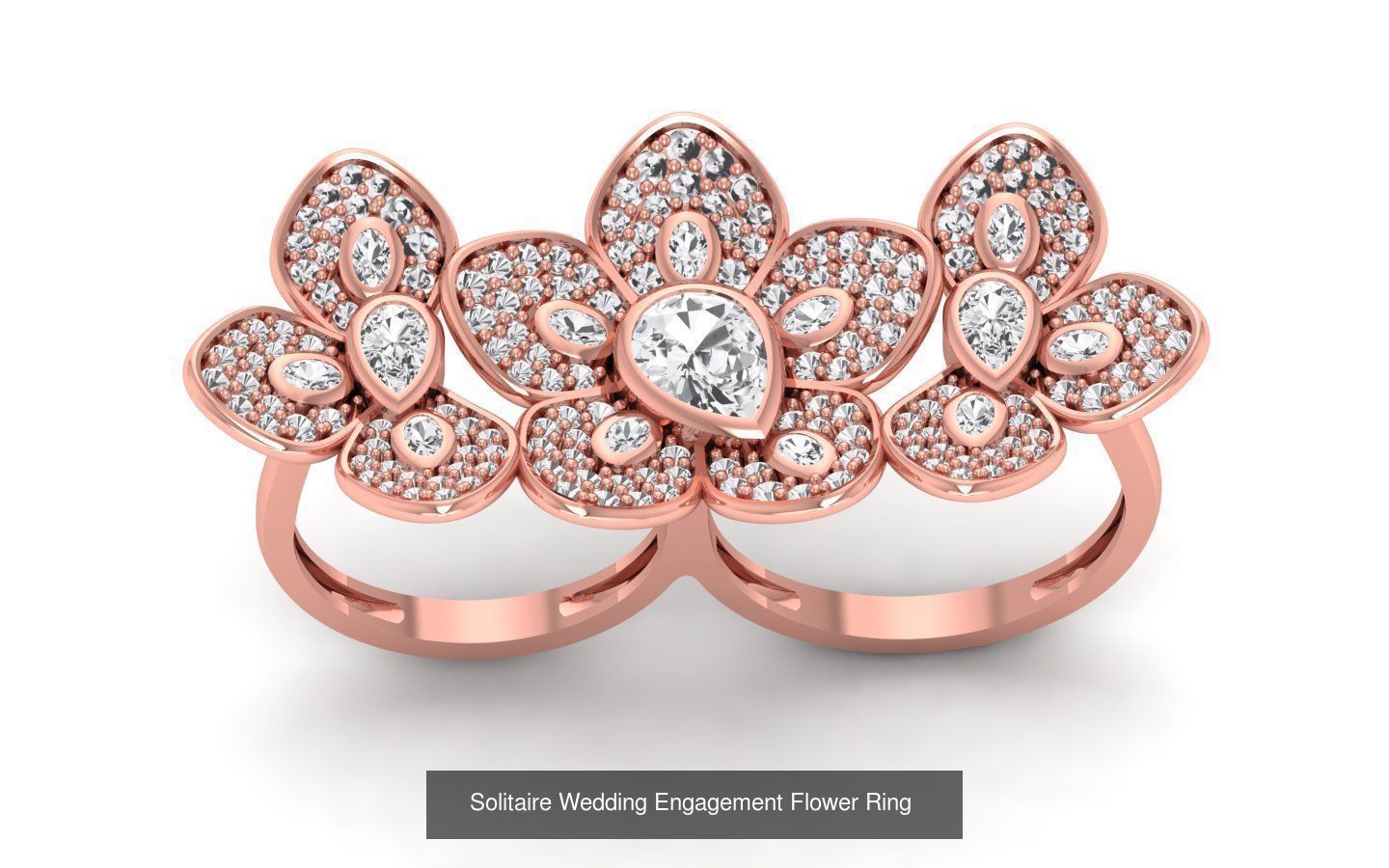 80 Solitaire Engagement Wedding Women Flower Rings Collection _47