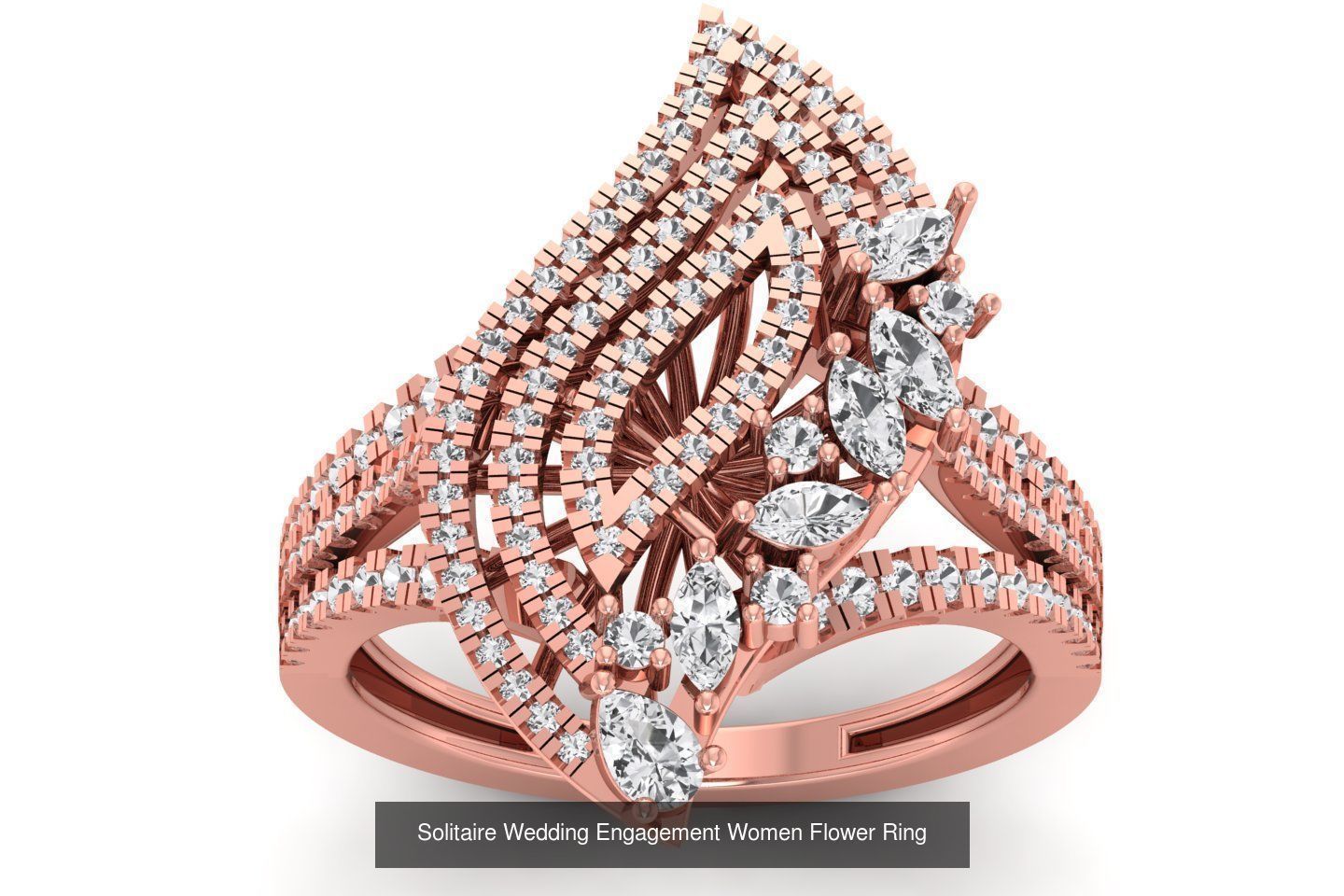 80 Solitaire Engagement Wedding Women Flower Rings Collection _32