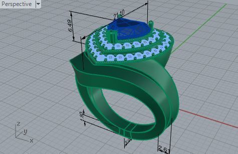 Beautiful 2-row Heart ring 3170 3D print model 3D print model_7