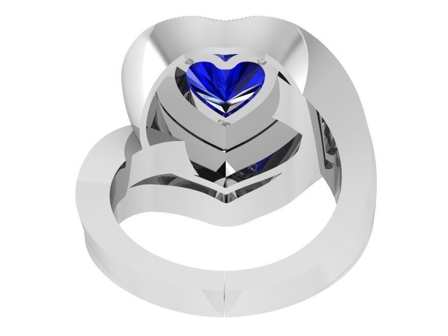 Beautiful 2-row Heart ring 3170 3D print model 3D print model_3